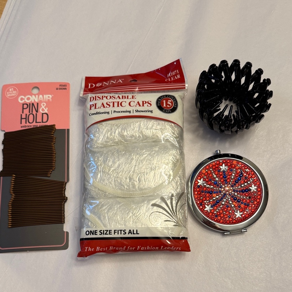 Hair Accessories Set with Compact Mirror